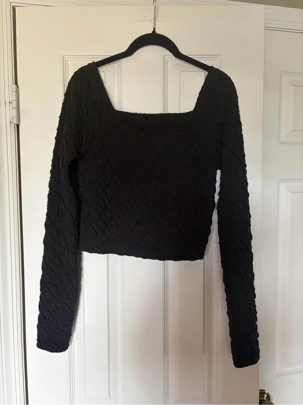 Anthropologie Maeve Long Sleeve Modern Popcorn Crop Top Size Small